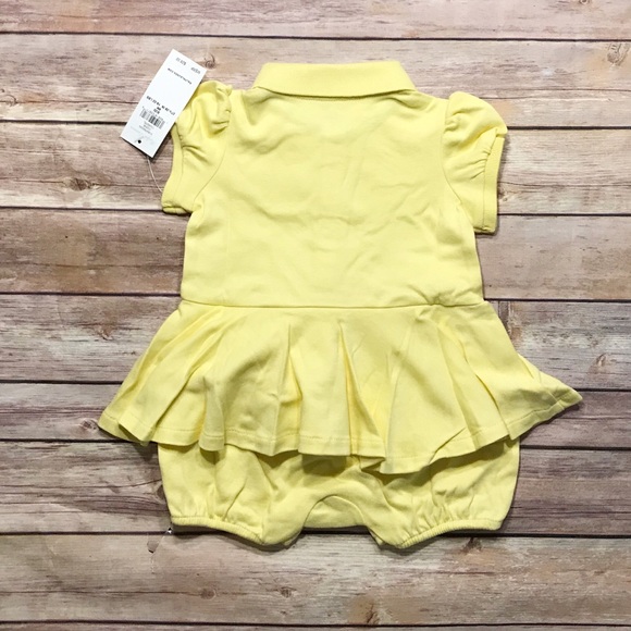Ralph Lauren One Pieces Ralph Lauren Baby Girls Yellow Romper